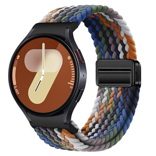 Geflochtenes Armband Kompatibel mit Samsung Galaxy Watch 7 6 5 4 40mm 44mm/6 Classic 43mm 47mm/5 Pro 45mm No Gap Armband mit Magnet Galaxy Watch Band für Damen Herren(Cowboy) von NewJourney