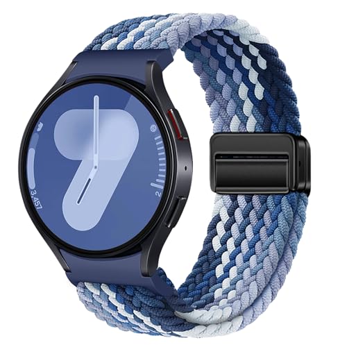 Geflochtenes Armband Kompatibel mit Samsung Galaxy Watch 7 6 5 4 40mm 44mm/6 Classic 43mm 47mm/5 Pro 45mm No Gap Armband mit Magnet Galaxy Watch Band für Damen Herren(Heidelbeeren) von NewJourney