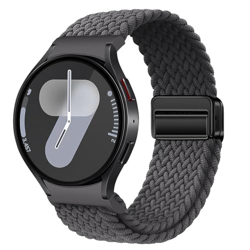 Geflochtenes Armband Kompatibel mit Samsung Galaxy Watch 7 6 5 4 40mm 44mm/6 Classic 43mm 47mm/5 Pro 45mm No Gap Armband mit Magnet Galaxy Watch Band für Damen Herren(Space Grau) von NewJourney