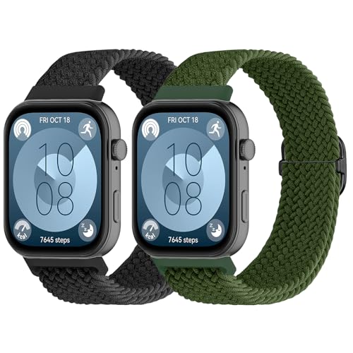 NewJourney 2 pcs Geflochtenes Armband Kompatibel mit Huawei Watch Fit 4/Fit 4 Pro/Fit 3 Verstellbare Sport Ersatzarmband elastisch Uhrenarmband Nylon Armband Strap Zubehör für Frauen Männer NewJourney 2 pcs Geflochtenes Armband Kompatibel mit Huawei Watch Fit 4/Fit 4 Pro/Fit 3 Verstellbare Sport Ersatzarmband elastisch Uhrenarmband Nylon Armband Strap Zubehör für Frauen Männer von NewJourney