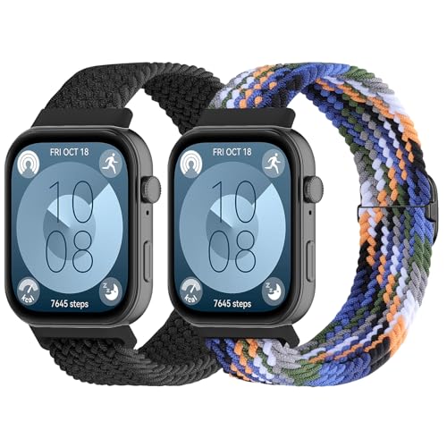 NewJourney 2 pcs Geflochtenes Armband Kompatibel mit Huawei Watch Fit 3 Verstellbare Sport Ersatzarmband elastisch Uhrenarmband Nylon Armband Strap Zubehör für Huawei Watch Fit 3 Frauen Männer NewJourney 2 pcs Geflochtenes Armband Kompatibel mit Huawei Watch Fit 3 Verstellbare Sport Ersatzarmband elastisch Uhrenarmband Nylon Armband Strap Zubehör für Huawei Watch Fit 3 Frauen Männer von NewJourney