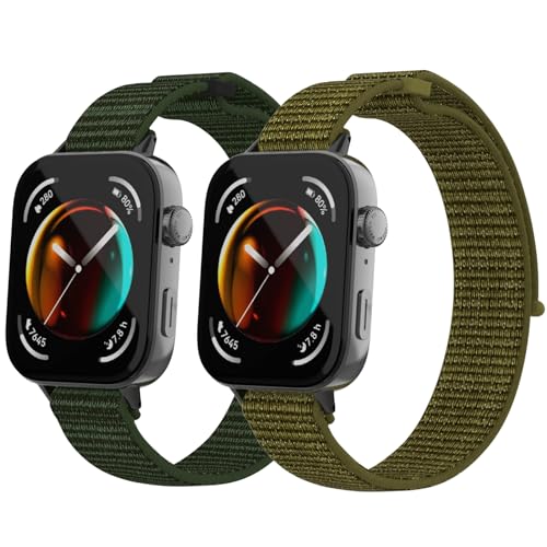 NewJourney 2 pcs Nylon Armband Kompatibel mit Huawei Watch Fit 3 Verstellbare Sport Ersatzarmband elastisch Uhrenarmband Geflochtenes Nylon Armband Strap Zubehör für Damen Herren Armbänder von NewJourney