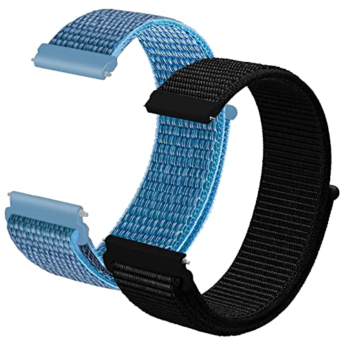 NewJourney 2Pack Kompatibel mit Anio 5 Armband Ersatz, 20mm Kinder SmartWatch Band Ersatz (Blau+Schwarz) von NewJourney
