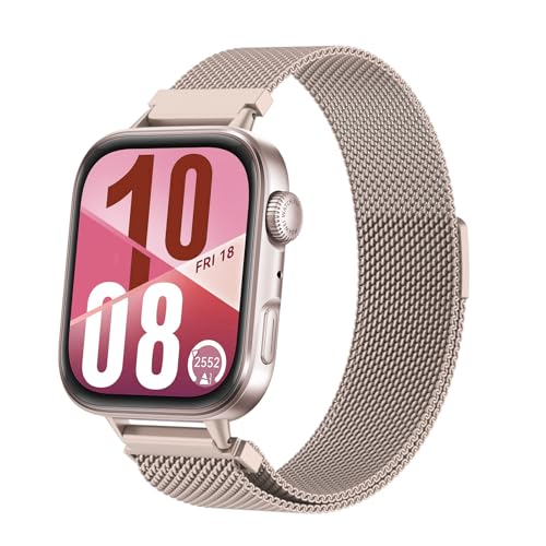 NewJourney Armband Kompatibel mit Huawei Watch Fit 4/Watch Fit 4 Pro/Fit 3 Edelstahl Ersatzarmband Metall Mesh mit Magnetverschluss Uhrenarmband für Damen Herren Armbänder(Dämmerungsrosa) von NewJourney