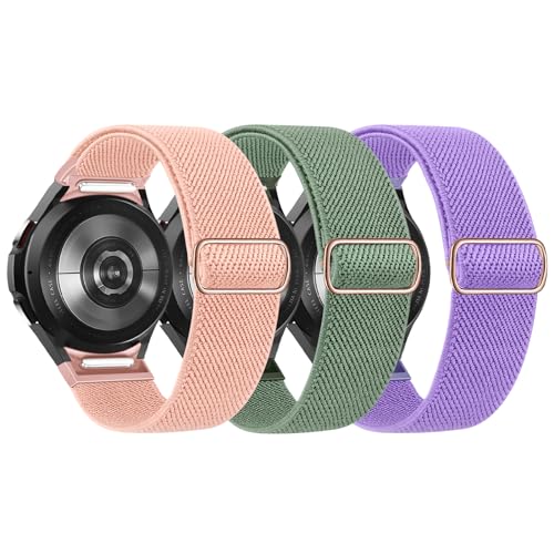 NewJourney Nylon Armband Kompatibel mit Samsung Galaxy Watch 7 6 5 4 40mm 44mm/6 Classic 43mm 47mm/4 Classic 42mm 46mm/5 Pro 45mm Verstellbarer Sport Ersatzarmband für Damen Herren von NewJourney