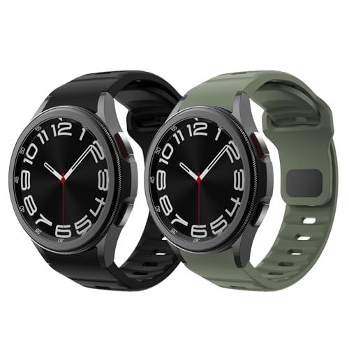2pcs Robuste No Gap Armband - Kompatibel mit Samsung Galaxy Watch 7/6/5/4 Armband 44mm 40mm/ 6 Classic 47mm 43mm/ 5 Pro 45mm/ 4 Classic 46mm 42mm, verstellbares Silikon Ersatzarmband 2pcs Robuste No Gap Armband - Kompatibel mit Samsung Galaxy Watch 7/6/5/4 Armband 44mm 40mm/ 6 Classic 47mm 43mm/ 5 Pro 45mm/ 4 Classic 46mm 42mm, verstellbares Silikon Ersatzarmband von NewJourney
