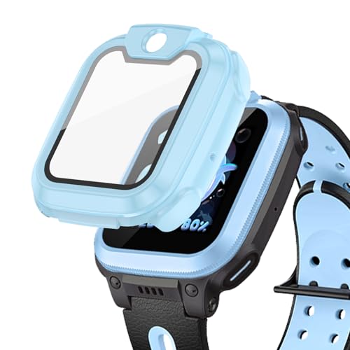 Schutzhülle mit Panzerglas für Imoo Watch Phone Z1, Hartplastik-Hülle + Gehärtete Schutzfolie 2 in 1 für Z1 SmartWatch（Blau） von NewJourney