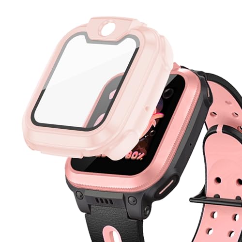 NewJourney Schutzhülle mit Panzerglas für Imoo Watch Phone Z1, Hartplastik-Hülle + Gehärtete Schutzfolie 2 in 1 für Z1 SmartWatch（Rosa） von NewJourney