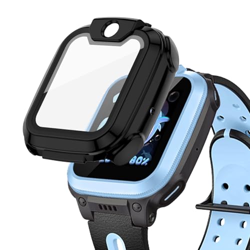 Schutzhülle mit Panzerglas für Imoo Watch Phone Z1, Hartplastik-Hülle + Gehärtete Schutzfolie 2 in 1 für Z1 SmartWatch（Schwarz） von NewJourney