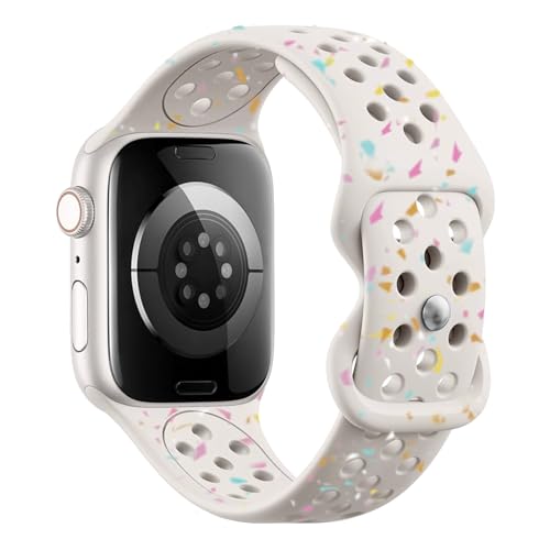 Silikon Sport Armband Kompatibel mit Apple Watch Armband 38mm 40mm 41mm 42mm 44mm 45mm 49mm für Damen Herren Umweltfreundlich Band Kompatibel mit iWatch Series 9 8 7 6 5 4 3 SE Ultra 2/1 von NewJourney