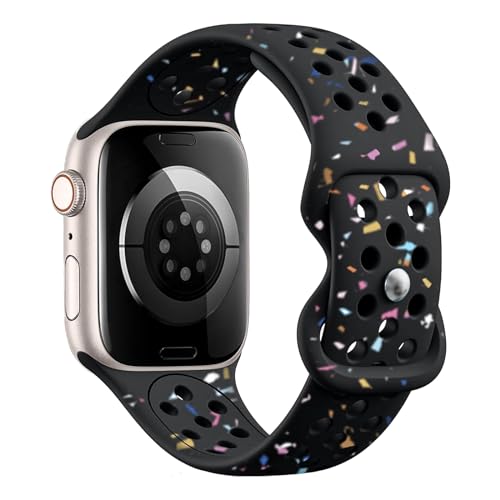 Silikon Sport Armband Kompatibel mit Apple Watch Armband 38mm 40mm 41mm 42mm 44mm 45mm 49mm für Damen Herren Umweltfreundlich Band Kompatibel mit iWatch Series 9 8 7 6 5 4 3 SE Ultra 2/1 von NewJourney