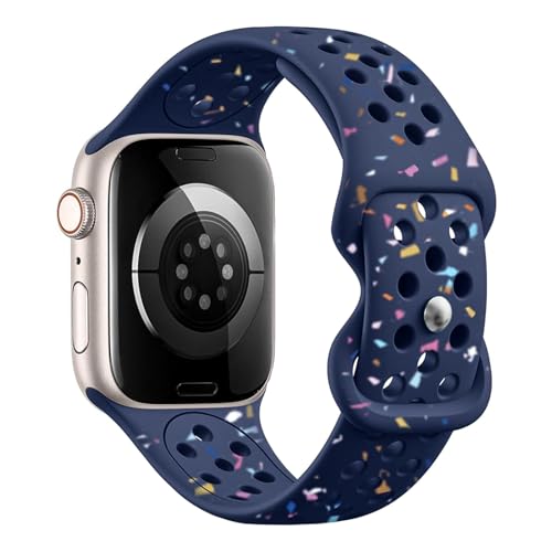 Silikon Sport Armband Kompatibel mit Apple Watch Armband 38mm 40mm 41mm 42mm 44mm 45mm 49mm für Damen Herren Umweltfreundlich Band Kompatibel mit iWatch Series 9 8 7 6 5 4 3 SE Ultra 2/1 von NewJourney