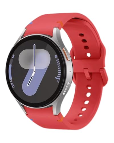 Sport Band Kompatibel mit Samsung Galaxy Watch 7 Armband 40mm 44mm, No Gap Weiche Silikon Armband für Samsung Galaxy Watch FE 6 5 4 40mm 44mm/6 4 Classic/5 Pro 45mm für Damen Herren(Rot) von NewJourney