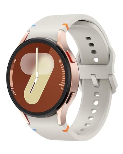 Sport Band Kompatibel mit Samsung Galaxy Watch 7 Armband 40mm 44mm, No Gap Weiche Silikon Armband für Samsung Galaxy Watch FE 6 5 4 40mm 44mm/6 4 Classic/5 Pro 45mm für Damen Herren(Sternenlicht) von NewJourney