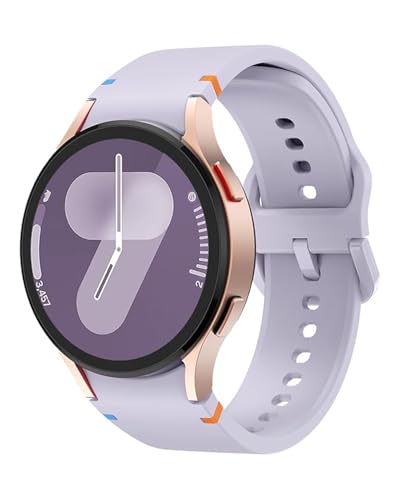Sport Band Kompatibel mit Samsung Galaxy Watch 7 Armband 40mm 44mm, No Gap Weiche Silikon Armband für Samsung Galaxy Watch FE 6 5 4 40mm 44mm/6 4 Classic/5 Pro 45mm für Damen Herren(Violett) von NewJourney