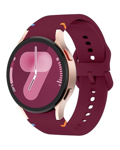 Sport Band Kompatibel mit Samsung Galaxy Watch 7 Armband 40mm 44mm, No Gap Weiche Silikon Armband für Samsung Galaxy Watch FE 6 5 4 40mm 44mm/6 4 Classic/5 Pro 45mm für Damen Herren(Weinrot) von NewJourney
