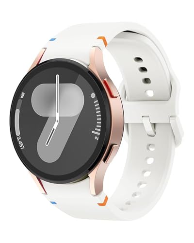 Sport Band Kompatibel mit Samsung Galaxy Watch 7 Armband 40mm 44mm, No Gap Weiche Silikon Armband für Samsung Galaxy Watch FE 6 5 4 40mm 44mm/6 4 Classic/5 Pro 45mm für Damen Herren(Weiß) von NewJourney