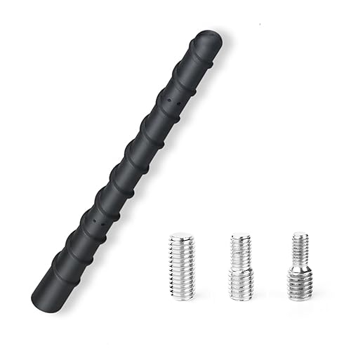 NewTH Autoantenne, 18 cm, Ersatz-Antenne, FM/AM DAB, Universal-Autoantenne, Radio, Fahrzeug-Gummiantenne, Mast, Auto, LKW, Schrauben, M4, M5, M6, Schwarz von NewTH