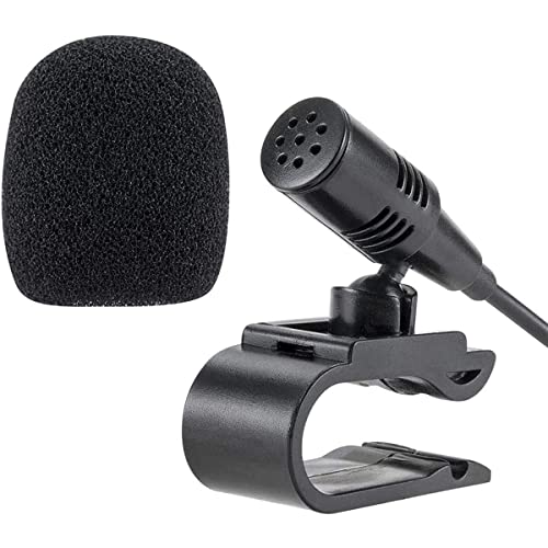 NewTH Mikrofon 3,5 mm Auto-Mikrofon Kompatibel mit Sony JVC Kenwood Boss Jensen Alpine Mic für Fahrzeug Head Unit mit Bluetooth Audio Stereo Radio CD DVD GPS, Plug and Play,mit 3-m-Kabel von NewTH