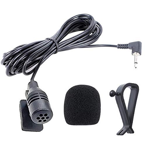 NewTH Mikrofon 3,5 mm Externe Montage Auto-Mikrofon Kompatibel mit Sony JVC Kenwood Boss Jensen Alpine Mic für Fahrzeug Head Unit mit Bluetooth Audio Stereo Radio DVD GPS, 3m Kabel, Plug and Play von NewTH