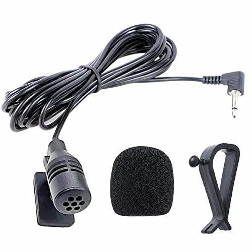 NewTH Mikrofon 3.5 MM Freisprechmikrofon für Fahrzeug Haupteinheit DVD GPS Bluetooth Audio Radio Stereo, Plug and Play,9.85FT von NewTH