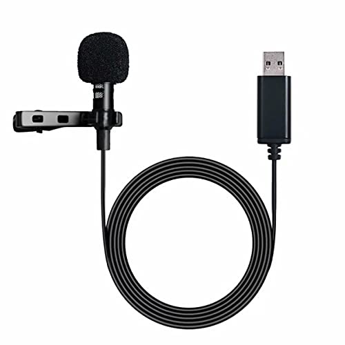 NewTH USB Mikrofon PC Omnidirektionaler Kondensator Lavalier Clip on Mic für Computer, Laptop, Podcast, Interviews, Recording [Plug & Play] 6,6FT von NewTH