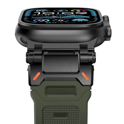 NewWays 49mm 46mm 45mm 44mm 42mm(Serie 1 2 3) kompatibel mit Apple Watch Silikon Armband,Sports Weiches Armband für iWatch Ultra 2/Ultra Series 10 9 8 7 6 5 4 3 2 1 SE,Grün/Schwarz Stecker von NewWays