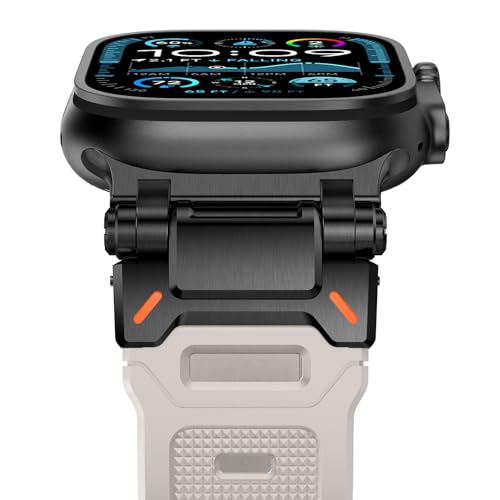 NewWays 49mm 46mm 45mm 44mm 42mm(Serie 1 2 3) kompatibel mit Apple Watch Silikon Armband,Sports Weiches Armband für iWatch Ultra 2/Ultra Series 10 9 8 7 6 5 4 3 2 1 SE,Schwarz/Schwarzer Stecker von NewWays