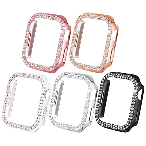 NewWays Bling Cases kompatibel mit Apple Watch 40 mm, schützende Stoßstange für iWatch SE Serie 6 5 4 3 2 1 (40 mm, Schwarz/Rosa/Roségold/Silber/Klar) von NewWays
