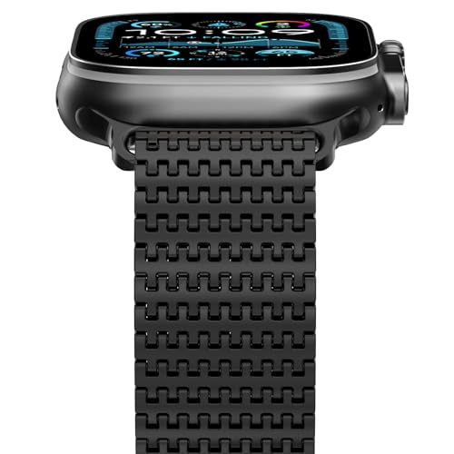 NewWays Milanese Armband Kompatibel mit Apple Watch 41mm 40mm 38mm, Edelstahl Magnetic Metall Ersatzarmband für iWatch Series 9 8 7 6 SE 5 4 3 2 1 Herren Damen,Schwarz von NewWays