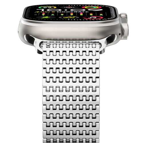 NewWays Milanese Armband Kompatibel mit Apple Watch 42mm(Serie 10) 41mm 40mm 38mm, Edelstahl Magnetic Metall Ersatzarmband für iWatch Series 10 9 8 7 6 SE 5 4 3 2 1 Herren Damen,Schwarz von NewWays