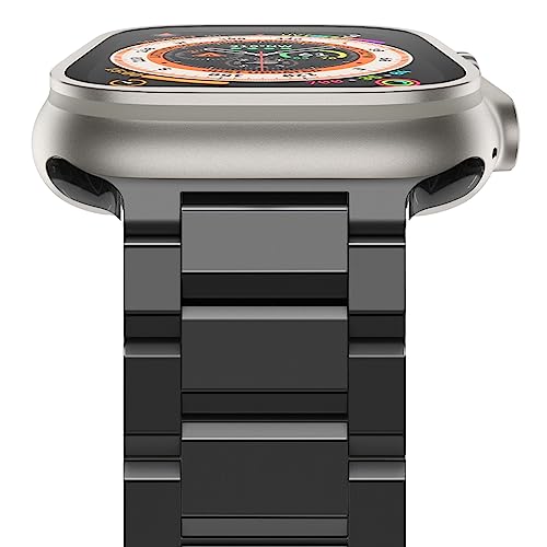 NewWays Kompatibel mit Apple Watch Armband 42 mm, 44 mm, 45 mm, 49 mm, verbessertes massives Business-Edelstahlband für Apple iWatch Ultra SE Serie 8, 7, 6, 5, 4, Schwarz von NewWays