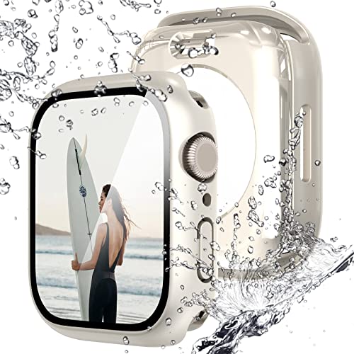 NewWays Wasserdicht Hülle für Apple Watch 41mm Series 9/8/7 mit Glas Displayschutz,Rundum Schutzhülle für iWatch 41mm,Polarstern von NewWays