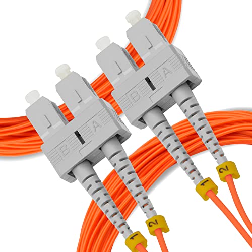 NewYork Cables Glasfaser-Patchkabel, 10G Gigabit-Glasfaserkabel mit OM1 SC auf SC, Multimode-Duplex-Glasfaserkabel, OM1 62,5/125 Glasfaser-Patchkabel-Serie (Orange) (7 m, OM1 SC auf SC) von NewYork Cables
