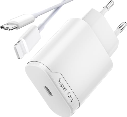 20W Schnellladegerät für Apple iPhone 14 13 12 11 10 X XS XR SE Plus Pro Max Mini Schnellladekabel mit USB C Netzteil Stecker Adapter Ladegerät Netzstecker Ladestecker Fast Charging von Newding