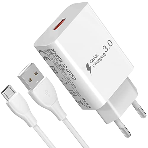 Schnellladegerät Schnellladekabel Micro USB für Android Smartphone Samsung Galaxy Alcatel LG Redmi Huawei Honor Nokia Oppo Realme Vivo Motorola Kinder Tablets Typ-B Kabel mit Netzteil von Newding