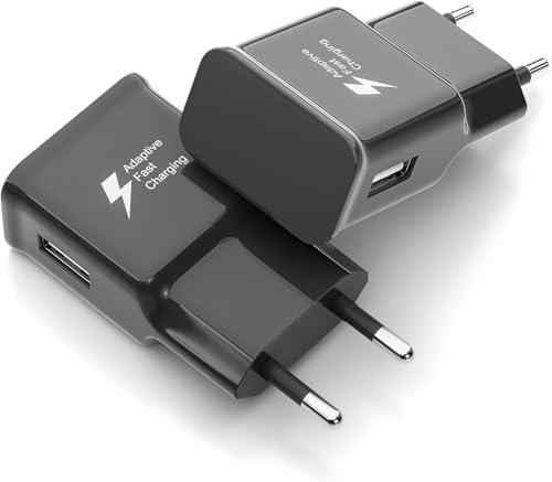 Schnellladegerät USB für Samsung Galaxy S10 S9 S8 A15 A14 A13 A71 A51 A50 A34 A30 A20 A06 A05s EP-TA200 Original Adaptive Fast Charging Adapter Netzteil (Kein Kabel), 2 Stück von Newding