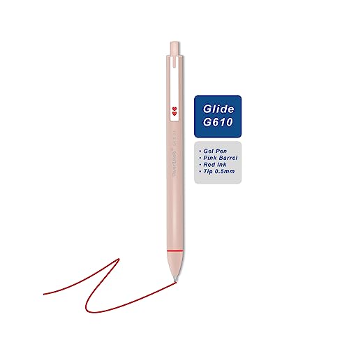 Papermate Glide G610 Gel-Stifte, einziehbar, rote Tinte, feine Spitze, leicht zu greifen, 0,5 mm, 1 Packung (rot) von Newell Brands