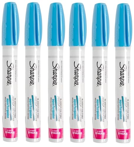 Sharpie Farbmarker, Ölbasis, mittlere Spitze, Aqua/Türkis, 6 Stück Sharpie Farbmarker, Ölbasis, mittlere Spitze, Aqua/Türkis, 6 Stück von Newell Brands