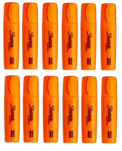 Sharpie Fluo XL Textmarker Stifte, 3 Klingen, Keilspitze, 12 Stück, Orange Sharpie Fluo XL Textmarker Stifte, 3 Klingen, Keilspitze, 12 Stück, Orange von Newell Brands