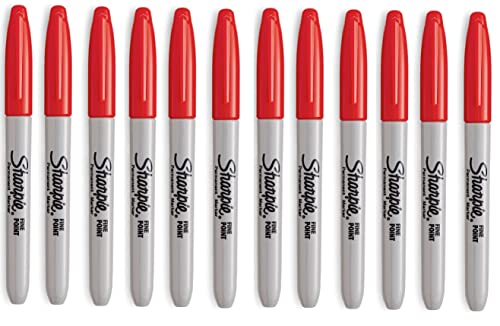 Sharpie Permanentmarker mit feiner Spitze, Farbe: Burst Racey Red, 12 Stück Sharpie Permanentmarker mit feiner Spitze, Farbe: Burst Racey Red, 12 Stück von Newell Brands