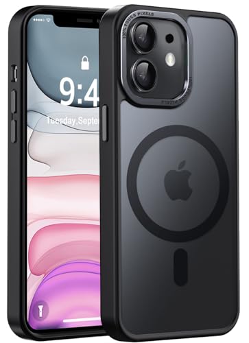 Newfuture Entworfen für iPhone 11 Hülle mit starkem Magnet [3,5 m militärischer Fallschutz] [Kompatibel mit Magsafe] Schlank, durchscheinend, matt, stoßfest, mit Anti-Fingerabdruck-Handyhülle, Schwarz von Newfuture