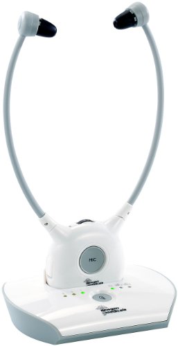 Newgen Medicals Kinnbügelkopfhörer: Hörsystem KH-210 für TV & Musik, mit Funk-Kopfhörer, bis 100 dB (Funk Kinnbügel Kopfhörer, Kinnkopfhörer, Sprachverstärker für Fernseher) von Newgen Medicals