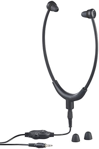 Newgen Medicals Kopfhörer Kabel: TV-Kinnbügel-Kopfhörer mit 3,5-mm-Klinkenanschluss, bis 117 dB (Fernsehkopfhörer, Kopfhörer mit Lautstärkeregler, in Ear kabelgebunden) von Newgen Medicals