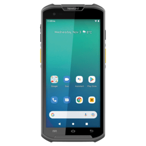 Newland MT93 Megattera-Serie, 2D, 14cm (5,5), GPS, USB-C, BT, WLAN, 4G, NFC, Android, Kit, GMS Mobiles Datenerfassungsgerät, 2D, Imager (45° Neigungswinkel), Bildschirmdiagonale: 14cm (5,5), Auflösung: 1440x720 Pixel, GPS, Kamera (13MP, Autofokus), Front-Kamera (5MP), Anschluß: USB-C, Bluetooth, WLAN (802.11ac), 4G (LTE), NFC, Micro SD-Slot, ARM Octa core, 2,2GHz, RAM: 4GB, Flash: 64GB, Android (13), inkl.: Kabel (USB-C), USB-Aufladegerät, Google Mobile Services, Akku, 5000mAh, Handschlaufe, Schutzfolie, Schutzhülle, Schutzart: IP67 (NLS-MT9300-W4-AS) von Newland