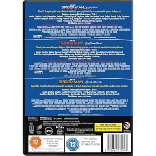 Spider-Man Triple: Home Coming, Far from Home & No Way Home [DVD] [2021] von Sony Pictures Home Entertainment