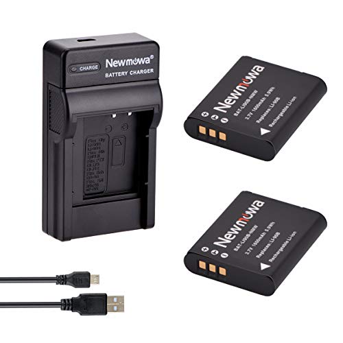 Newmowa® LI-90B Ersatz Akku (2er Pack) und tragbar USB-Ladegerät-Set für Olympus LI-90B, LI-92B, Stylus TG-1, TG-2, TG-3, TG-4, SH-1, SH-2, SH-3, SH-50, SH-60, XZ-2, SP-100EE, DB-110 von Newmowa