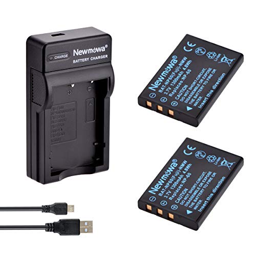 Newmowa® NP-60 Ersatz Akku (2er Pack) und tragbar Micro-USB-Ladegerät-Set für Fujifilm FinePix 50i, 601, F401, F410, F601, M603 von Newmowa