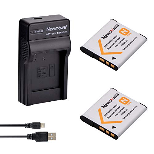 Newmowa® NP-BN1 Ersatz Akku (2er Pack) und tragbar USB-Ladegerät-Set für Sony NP-BN1 and Sony DSC-QX10, DSC-QX100, DSC-T99, DSC-T110, DSC-TF1, DSC-TX5, DSC-TX7 von Newmowa