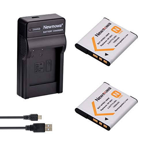 Newmowa® NP-BN1 Ersatz Akku (2er Pack) und tragbar Micro-USB-Ladegerät-Set für Sony NP-BN1 and Sony DSC-QX10, DSC-QX100, DSC-T99, DSC-T110, DSC-TF1, DSC-TX5, DSC-TX7 von Newmowa